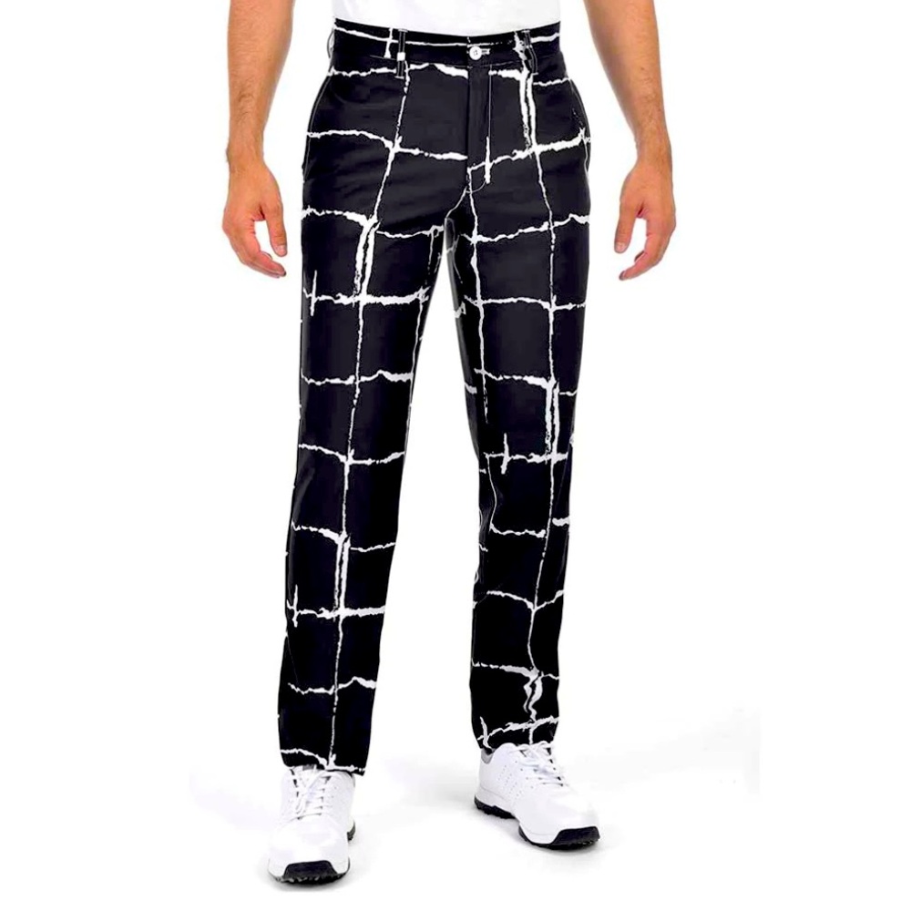 LESMART BLACK PLAID GOLF PANTS / 36